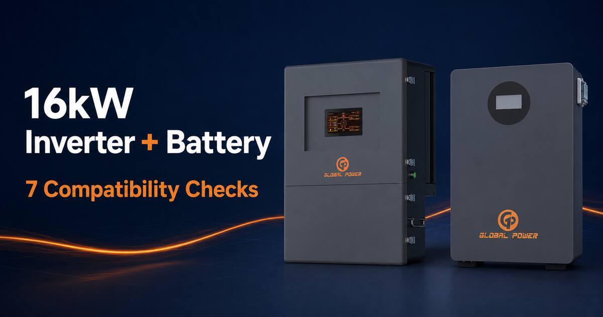 Global Power 16kW split-phase hybrid inverter with 16.08kWh LiFePO4 battery